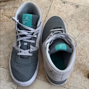 Jordan Mid-Top Sneakers in Grey with Teal Accents